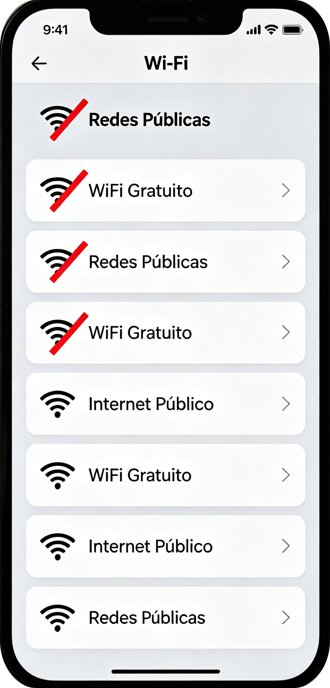 Evita conectarte a redes WiFi públicas