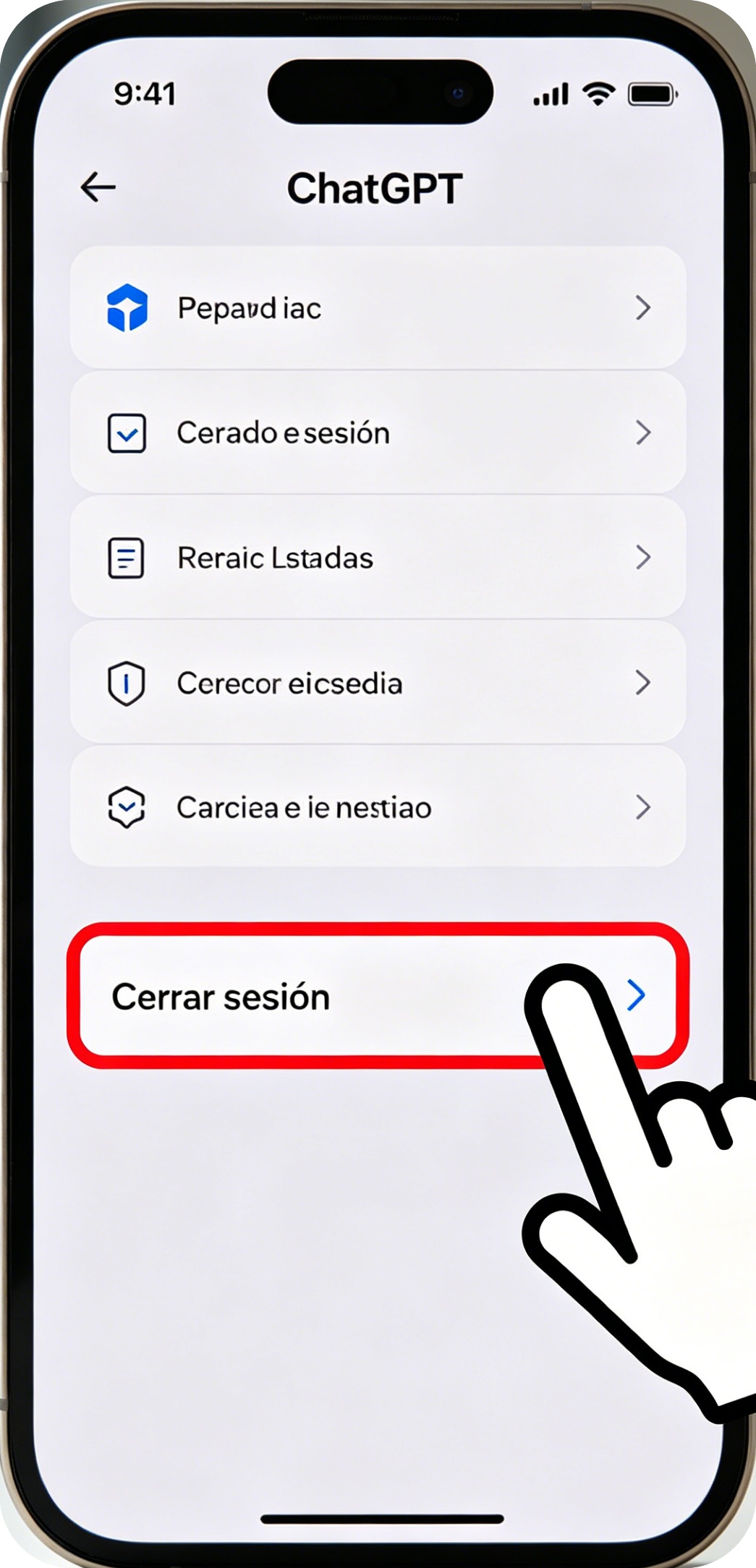 Botón cerrar sesión ChatGPT