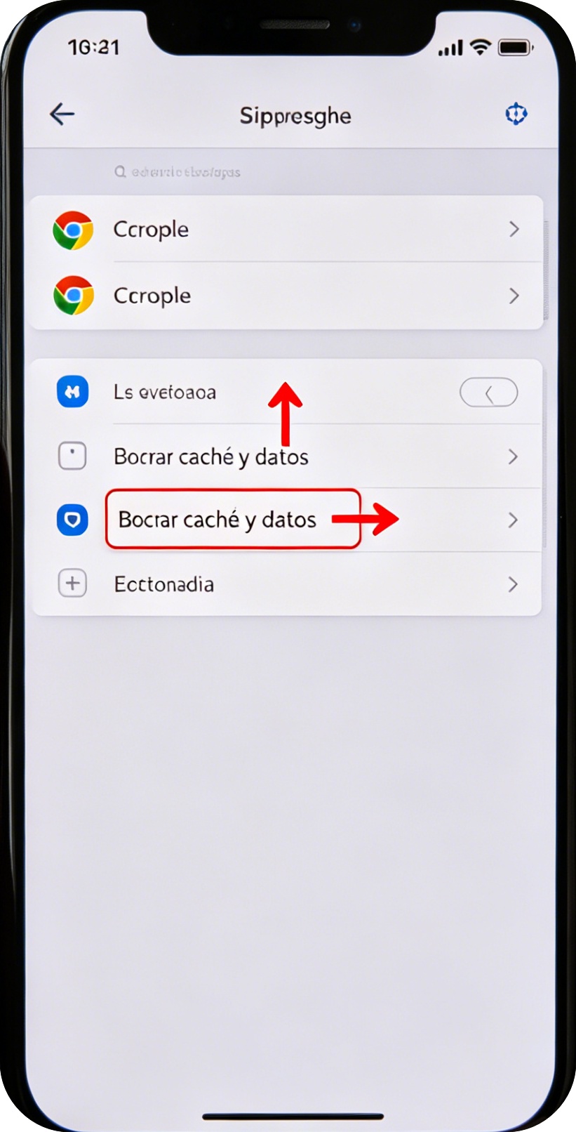 Borrar caché de Chrome