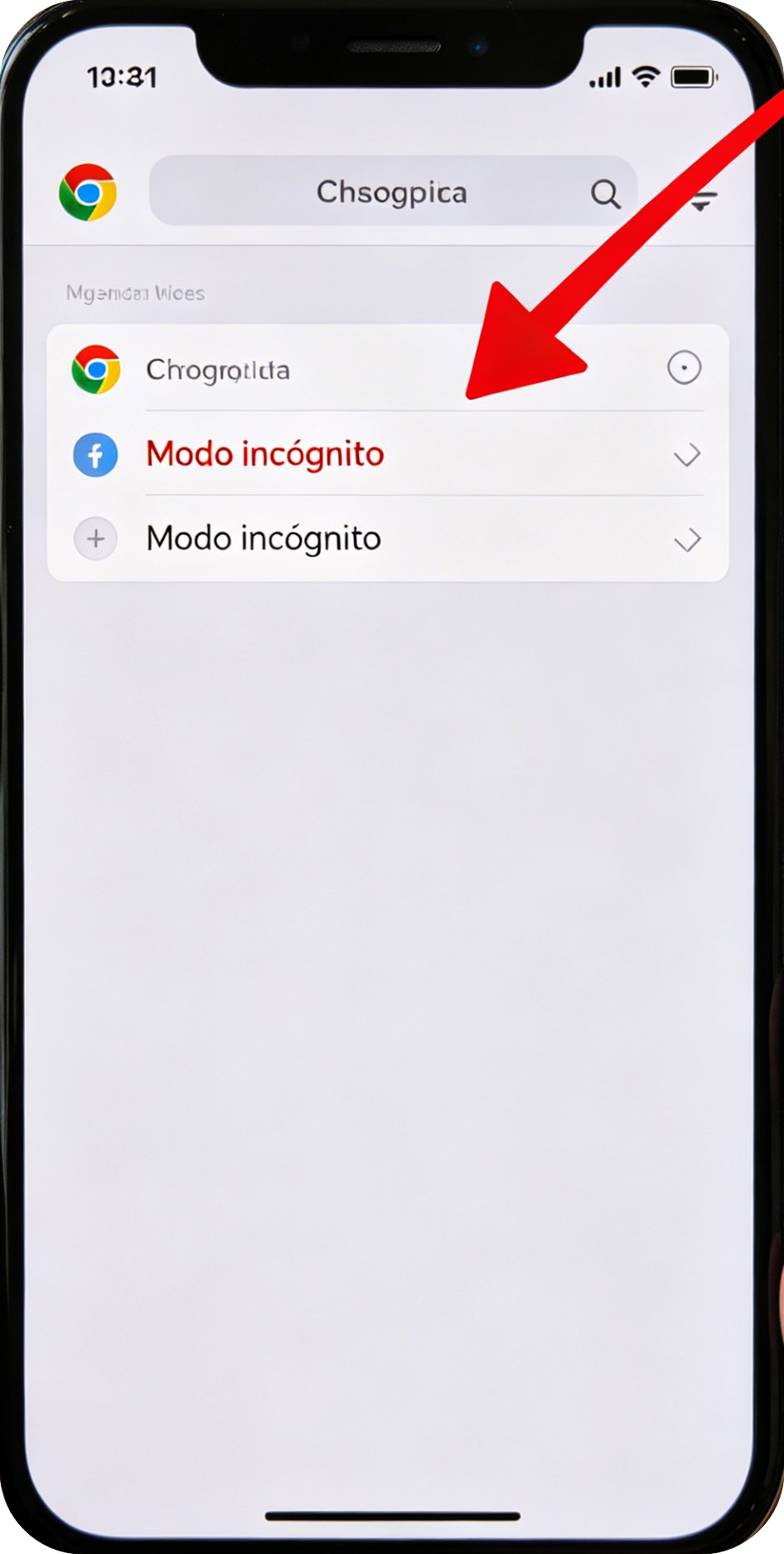 Modo incógnito en Chrome
