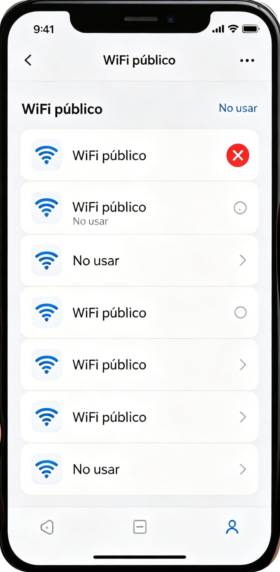 No usar WiFi público